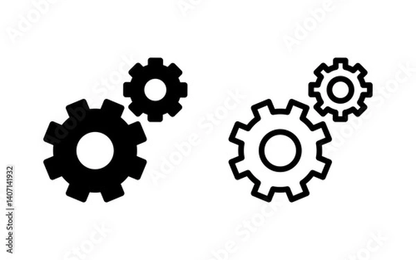 Fototapeta setting Icon vector illustration. Cog settings sign and symbol. Gear Sign