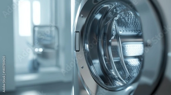 Fototapeta Plumber installing pipes for a washing machine. Featuring plumbing and appliance installation