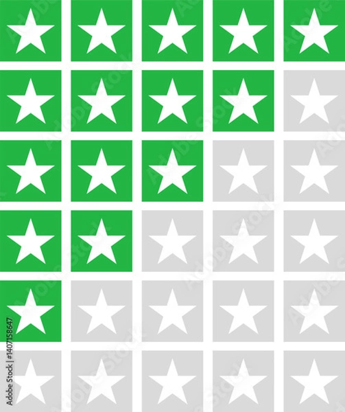 Fototapeta Rating star icons element set vector illustration. Vector illustration of a set of elements with asterisks for evaluation. Multi-colored buttons with stars for evaluation.