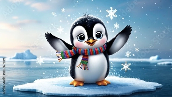 Fototapeta Penguin Playtime Delight
