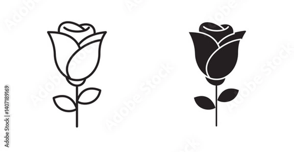 Obraz rose flower icon
