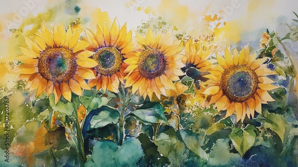 Obraz Elegant wedding invitation card background . Minimal hand painted watercolor botanical flowers texture template background. Design for wedding, vip cover, poster, rsvp moderncard.Valentine's Day