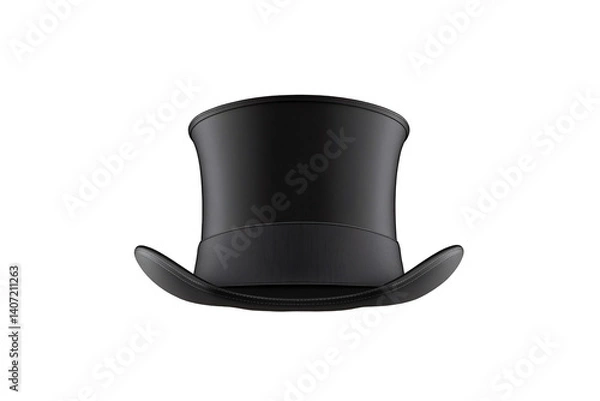 Obraz a black top hat with a white background
