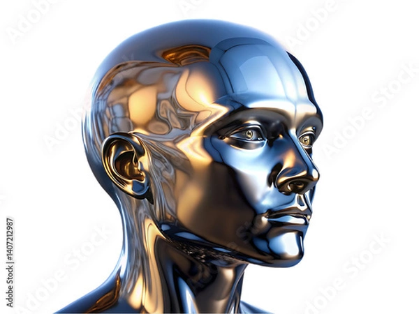 Fototapeta a shiny silver head