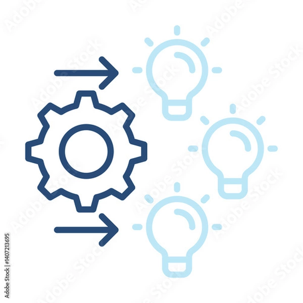 Obraz Output Icon Two Color Outline Style. Vector Illustration For Graphic Design