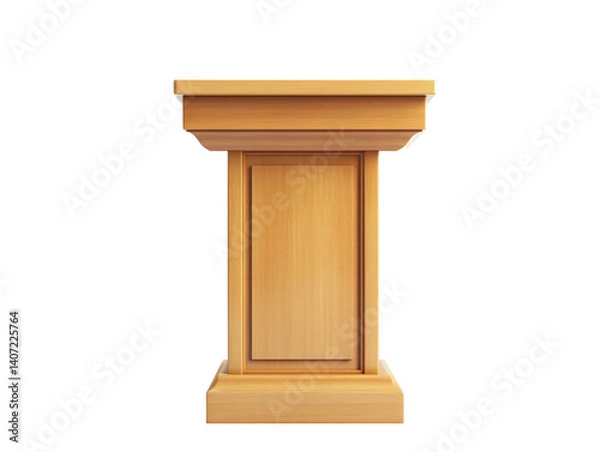 Obraz a wooden podium with a square base