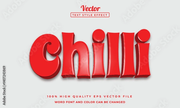 Fototapeta Chilli text effect with 3d style