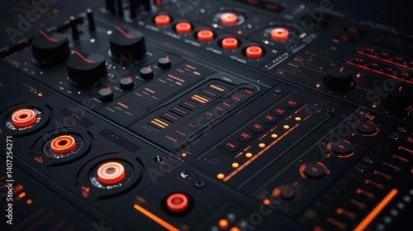 Fototapeta Abstract dark tones image with soft light play