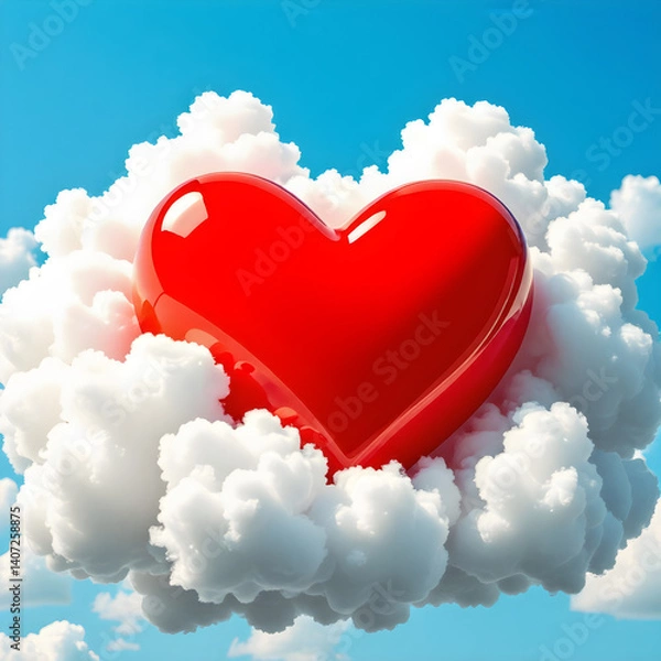 Fototapeta Clouds and hearts