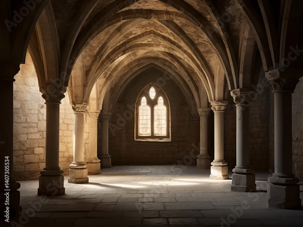 Obraz Quiet monastery walls stand thick, preserving peace and supporting deep contemplation