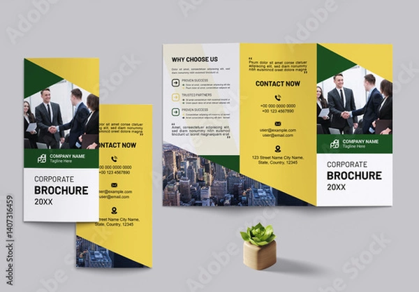 Obraz Business Trifold Brochure Template Layout