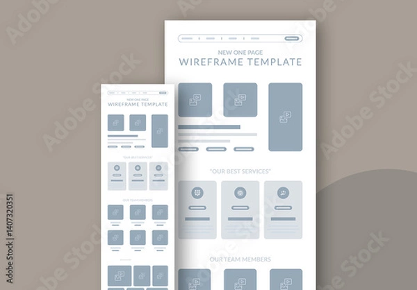 Obraz Wireframe Template Layout