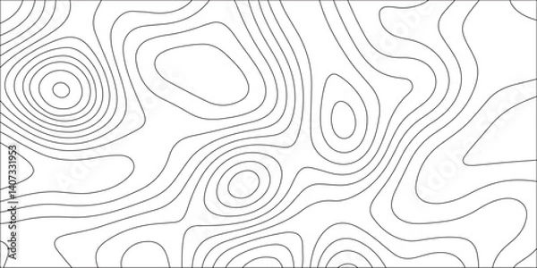 Fototapeta Abstract Topographic Contour Line Pattern in Black and White. Geographic mountain topography vector illustration. Modern design with topographic wavy pattern design.  Contour maps. Business concept.