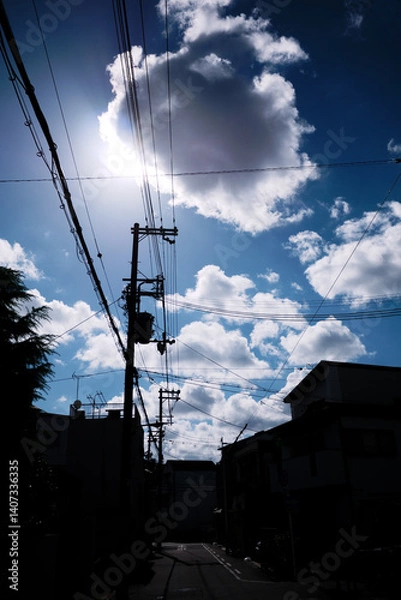 Fototapeta 電柱と空
