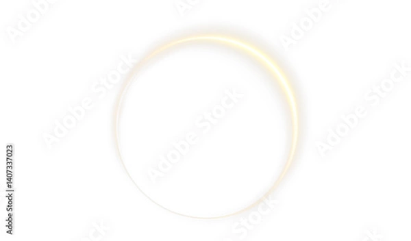 Fototapeta PNG futuristic sphere with golden shine, neon flash and electric glow on transparent circle, brilliant spark and vector background, bright PNG light effect with magic frame in abstract modern design.