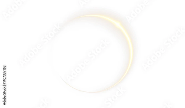 Fototapeta PNG futuristic sphere with golden shine, neon flash and electric glow on transparent circle, brilliant spark and vector background, bright PNG light effect with magic frame in abstract modern design.