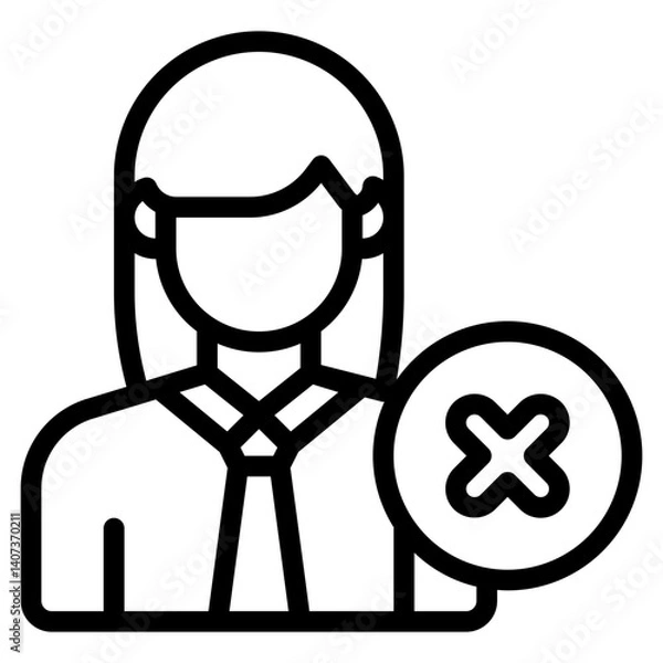 Fototapeta  No job, worker, jobless, bankrupt, crisis Icon, Line style icon vector illustration, Suitable for website, mobile app, print, presentation, infographic and any other project.