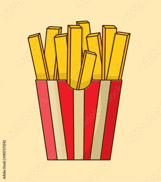 Fototapeta french fries icon vector design template