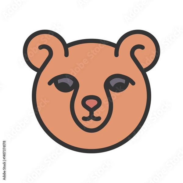 Obraz Bear icon vector image. Suitable for mobile apps, web apps and print media.