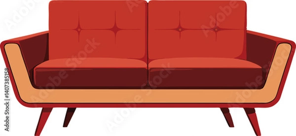 Obraz Two seater sofa minimal design vector art work