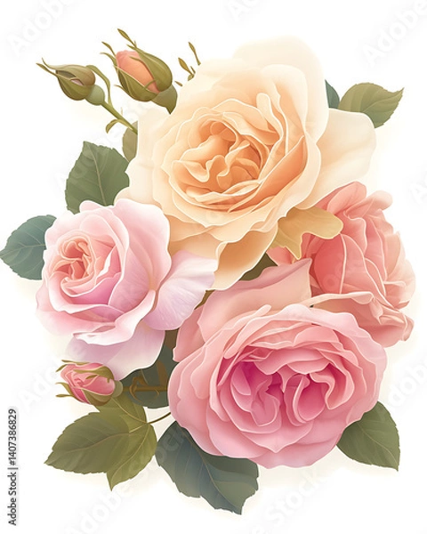 Obraz Floral flower vector Illustrations on white background