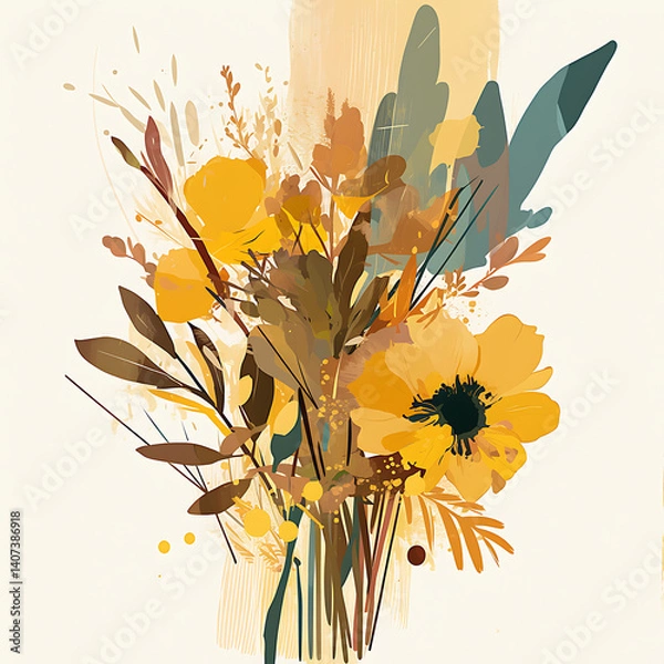 Obraz Floral flower vector Illustrations on white background