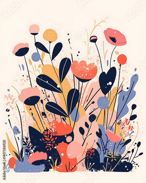 Obraz Floral flower vector Illustrations on white background