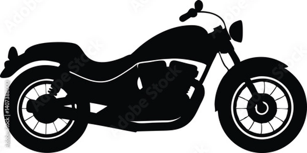 Obraz Speed bike silhouette black vector art work