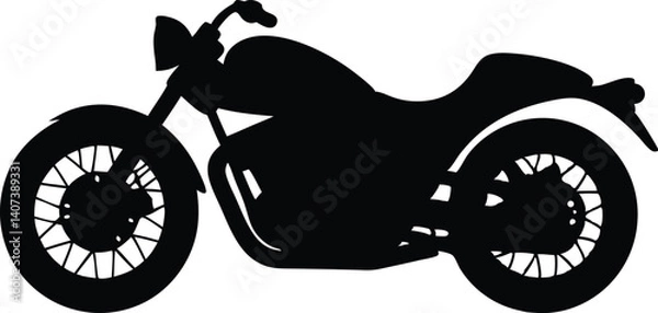Obraz Silhouette black bike vector art work design