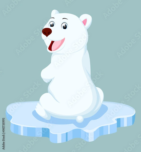 Obraz Cute Polar Bear cartoon 