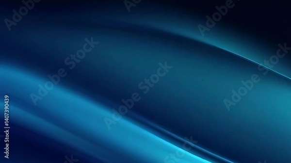 Fototapeta Abstract Blue Gradient Background: Smooth Curves and Dynamic Flow