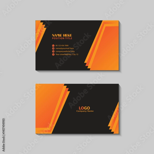 Obraz Modern and Stylish Business Card Design with Orange and Black Color Scheme