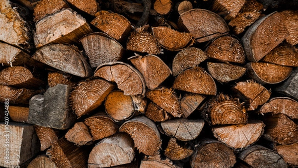Fototapeta stack of firewood