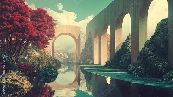 Obraz Serene Mountain Valley Landscape