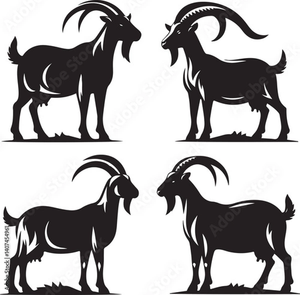 Obraz animal design set silhouette victor isolated on the white background.