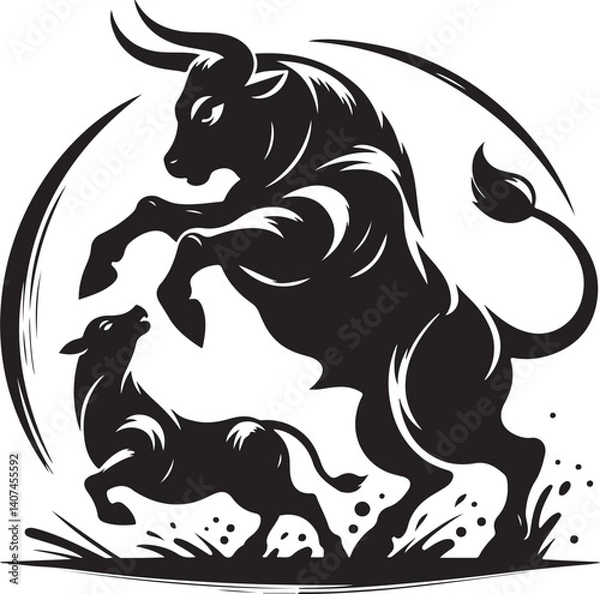Obraz animal design set silhouette victor isolated on the white background.
