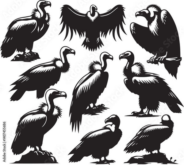 Obraz animal design set silhouette victor isolated on the white background.