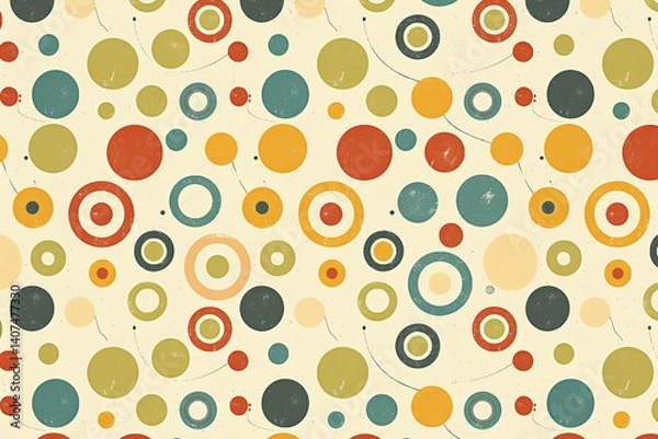 Fototapeta Vintage generative AI artwork featuring a bold retro swirl pattern in warm earthy tones for creative designs