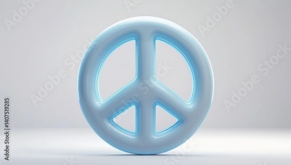 Fototapeta 3D rendering of "no war" and "peace" concept