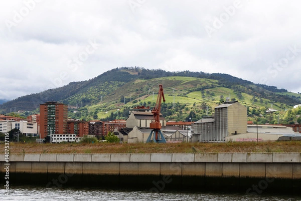 Obraz Old industry in the riverside of Bilbao