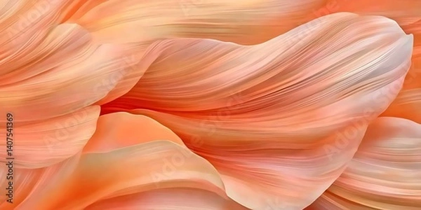 Fototapeta Coral and peach colored abstract petals background forming layered swirls, for wallpaper or design