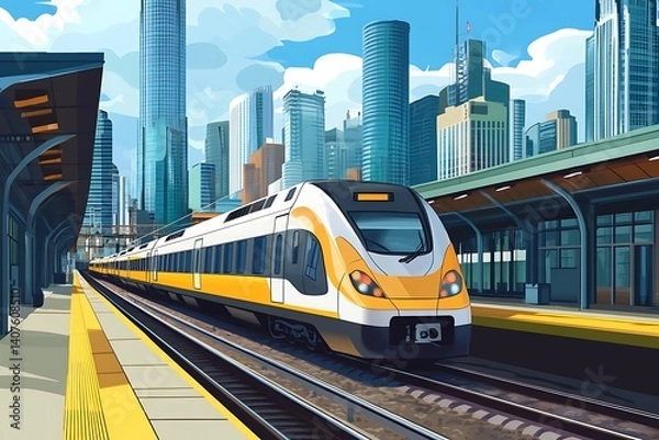 Fototapeta train in the subway