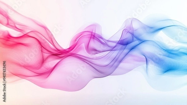 Fototapeta Colorful Abstract Flowing Smoke Waves on Light Background for Artistic and Creative Projects