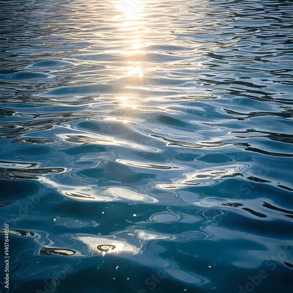 Obraz 青く透明な水面に映る光のきらめき