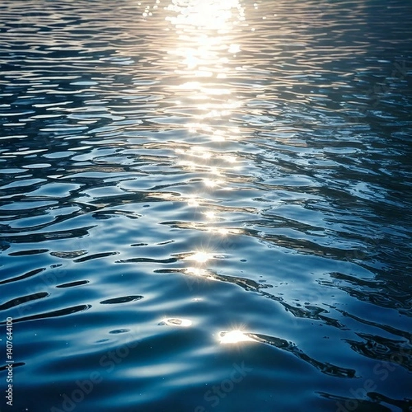 Obraz 光が反射してきらめく水面の幻想的な背景イラスト