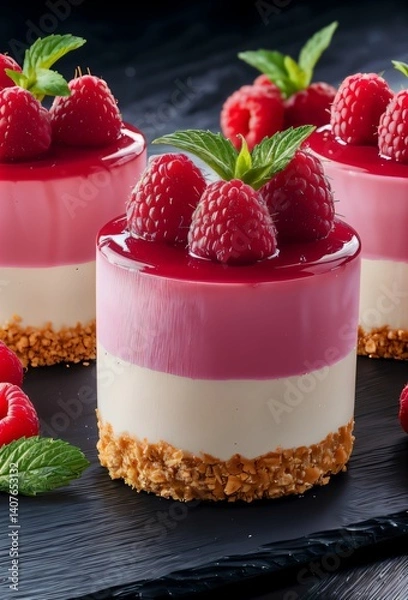 Obraz raspberry cream cake