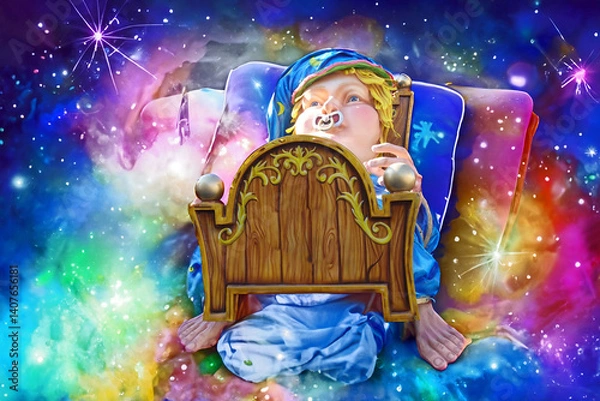 Fototapeta Bambino Magico nella Culla