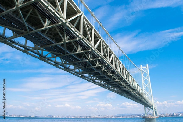 Obraz 道の駅あわじから見る明石海峡大橋