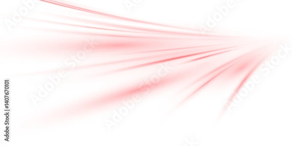 Fototapeta PNG neon red rays, vector abstract background. Futuristic speed lines and glowing light trails. Technology-inspired design, road light effects, modern and dynamic.