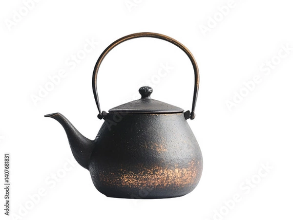 Fototapeta a black teapot with a handle